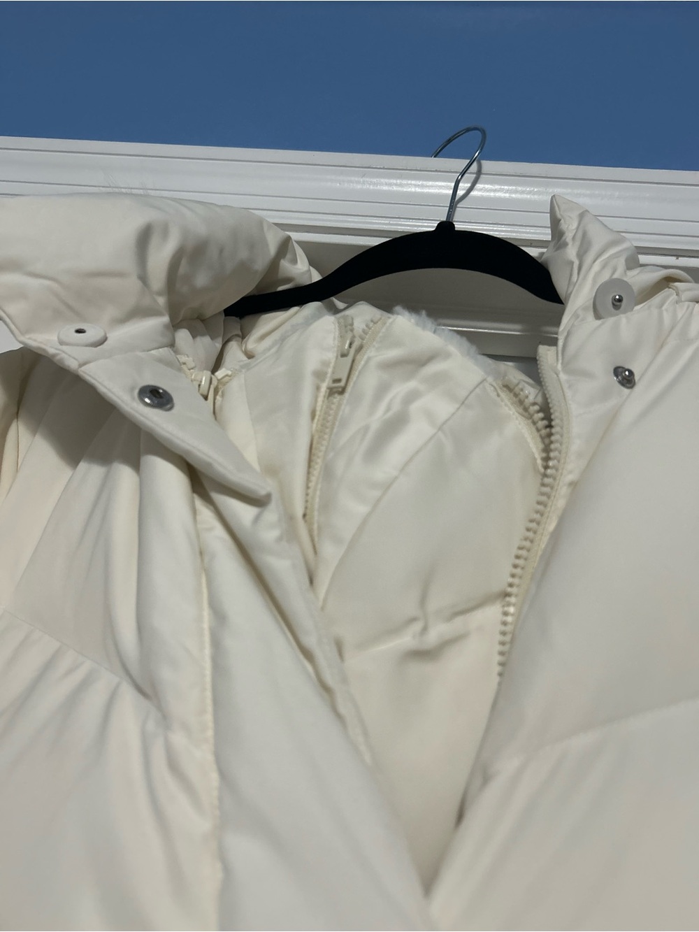 NWT Seraphine Maternity Adora size 6 white chevron puffer coat babywearing - Picture 10 of 15